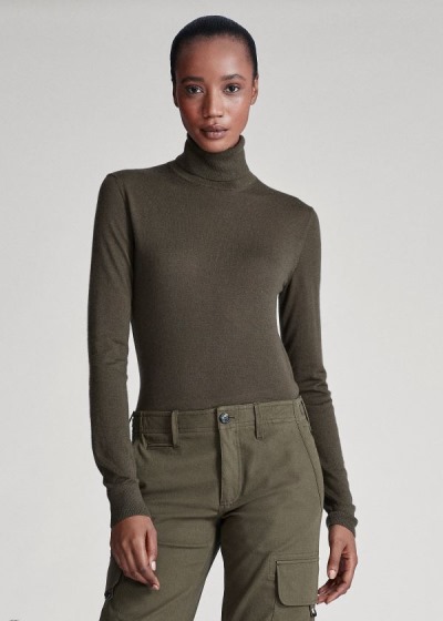 Sueter Ralph Lauren Mujer Verde Oliva - Cashmere Turtleneck - TJIVH3451